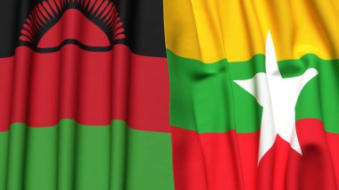 MALAWI ve Myanmar Bayrakları