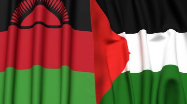 MALAWI ve Filistin 4k bayrakları