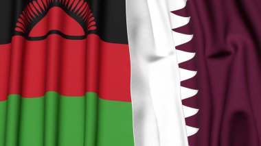 MALAWI ve Katar Bayrakları