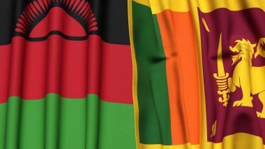 MALAWI ve SRI LANKA Bayrakları