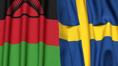 MALAWI ve SWEDEN Bayrakları