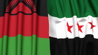 MALAWI ve SYRIA Bayrakları