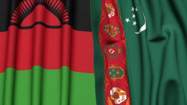 MALAWI ve Türkmenistan Bayrakları