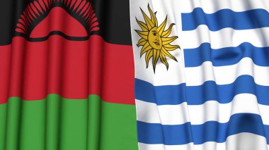MALAWI ve Uruguay Bayrakları