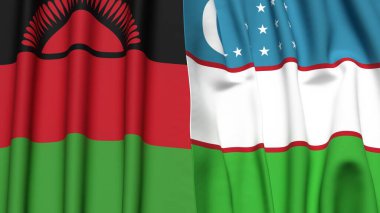 MALAWI ve UZBEKISTAN Bayrakları