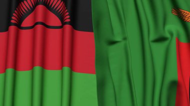 MALAWI ve ZAMBIA Bayrakları