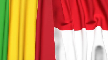 MALI ve Monako bayrakları gerçekçi kumaş dokusuna sahiptir.