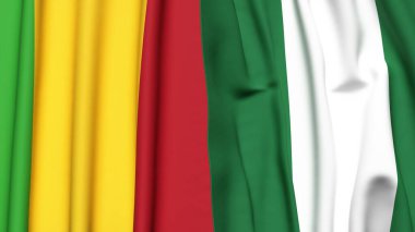 MALI ve NIGERIA bayrakları gerçekçi kumaş dokusuyla