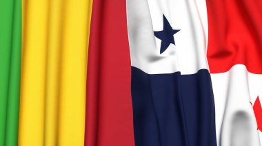 MALI ve Panama bayrakları gerçekçi kumaş dokusuyla