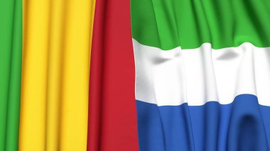 MALI ve SIERRA LEONE bayrakları gerçekçi kumaş dokusuyla