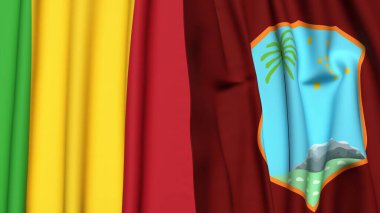 MALI ve Batı Hint Adaları bayrakları gerçekçi kumaş dokusuyla