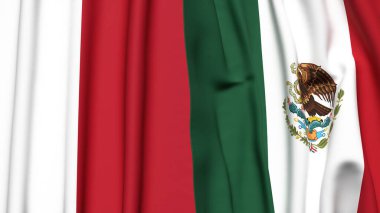 MALTA ve MEXICO bayrakları gerçekçi kumaş dokusuna sahip