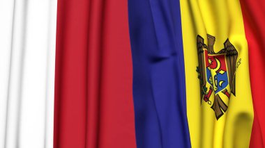 MALTA ve MOLDOVA bayrakları gerçekçi kumaş dokusuna sahip