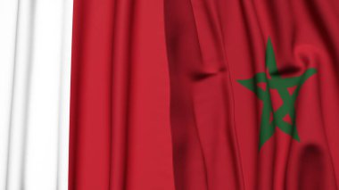 MALTA ve MoroCCO bayrakları gerçekçi kumaş dokusuyla