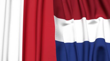 MALTA ve NETHERLANDS bayrakları gerçekçi kumaş dokusuyla