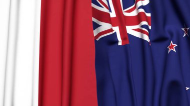 MALTA ve YENİ ZEALAND bayrakları gerçekçi kumaş dokusuyla