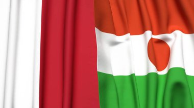 MALTA ve NIGER bayrakları gerçekçi kumaş dokusuyla