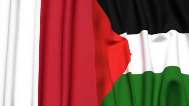 MALTA ve Filistin bayrakları gerçekçi kumaş dokusuyla