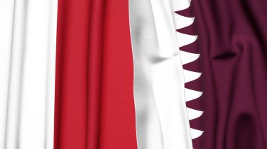 MALTA ve Katar 'ın gerçekçi kumaş dokusuna sahip bayrakları