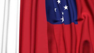 MALTA ve SAMOA bayrakları gerçekçi kumaş dokusuyla