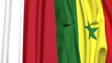 MALTA ve SENeGAL bayrakları gerçekçi kumaş dokusuyla