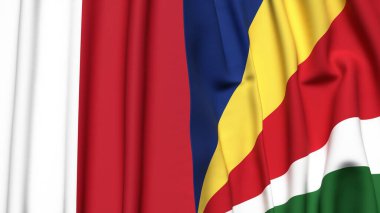 MALTA ve SEYCHELLES bayrakları gerçekçi kumaş desenli