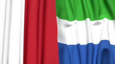 MALTA ve SIERRA LEONE bayrakları gerçekçi kumaş dokusuyla