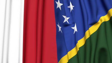 MALTA ve SOLOMON Adaları bayrakları gerçekçi kumaş dokusuna sahiptir.