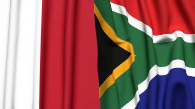 MALTA ve GÜNEY AFRİKA bayrakları gerçekçi kumaş dokusuyla
