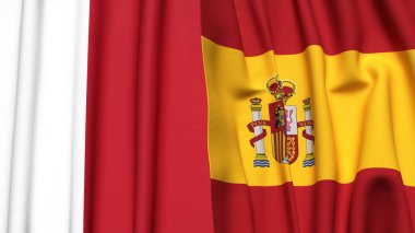 MALTA ve İspanya bayrakları gerçekçi kumaş dokusuyla