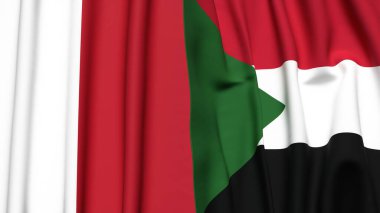 MALTA ve SudAN bayrakları gerçekçi kumaş dokusuyla