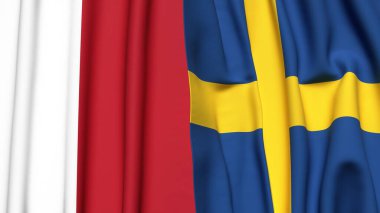 MALTA ve SWEDEN bayrakları gerçekçi kumaş dokusuyla