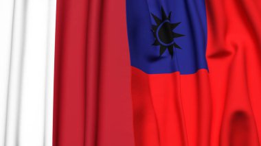 MALTA ve Tayvan bayrakları gerçekçi kumaş dokusuyla