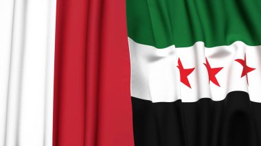 MALTA ve SYRIA bayrakları gerçekçi kumaş dokusuyla