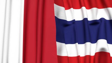 MALTA ve THAILAND bayrakları gerçekçi kumaş dokusuyla