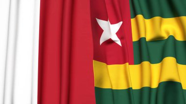MALTA ve TOGO bayrakları gerçekçi kumaş dokusuyla