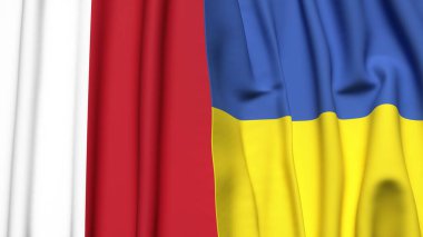 MALTA ve UKRAINE bayrakları gerçekçi kumaş dokusuyla