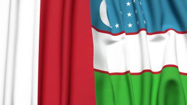 MALTA ve UZBEKISTAN bayrakları gerçekçi kumaş dokusuyla