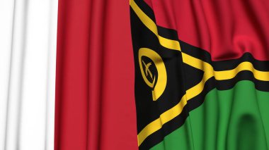 MALTA ve VANUATU bayrakları gerçekçi kumaş dokusuyla