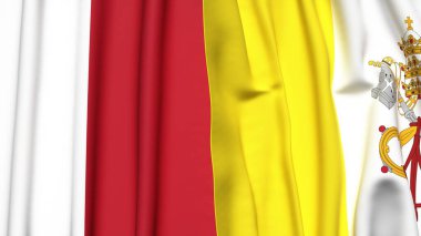 MALTA ve VATICAN bayrakları gerçekçi kumaş dokusuyla