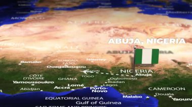 Abuja NIGERIA 'dan Los Angeles' a bayrak iğneleriyle uçuş