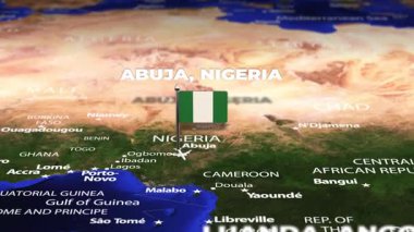 Abuja NIGERIA 'dan LUANDA ANGOLA' ya bayrak iğneleriyle uçuş