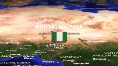 Abuja NIGERIA 'dan Lüksemburg Şehri' ne bayrak iğneleriyle uçuş