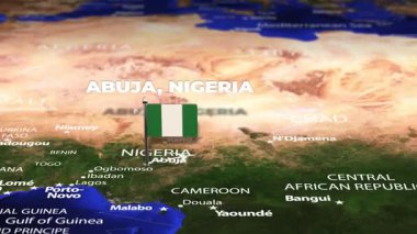 Abuja NIGERIA 'dan Manama BAHRAIN' a bayrak iğneleriyle uçuş