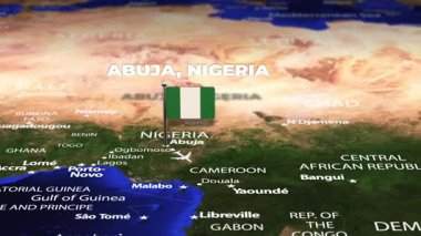 Abuja NIGERIA 'dan Maputo MOZAMBIQUE' a bayrak iğneleriyle uçuş