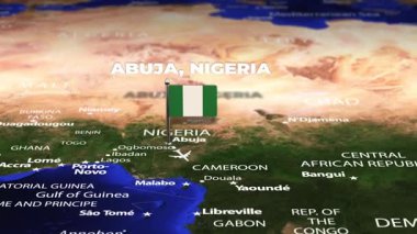 Abuja NIGERIA 'dan Maseru LESOTHO' ya bayrak iğneleriyle uçuş