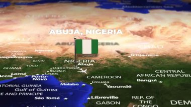 Abuja NIGERIA 'den Mbabane Eswatini' ye bayrak iğneleriyle uçuş