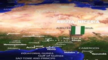 Abuja NIGERIA 'dan Mexico City MEXICO' ya bayrak iğneli uçuş