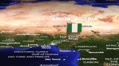 Abuja NIGERIA 'dan Montevideo' ya bayrak iğneleriyle uçuş