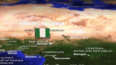 Abuja NIGERIA 'dan Mumbai' ye bayrak iğneleriyle uçuyor.